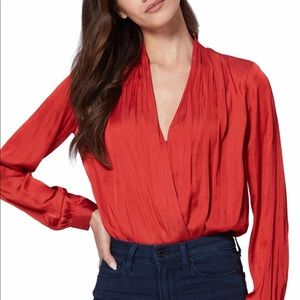 NWT PAIGE Sevilla Long Sleeve Wrap Bodysuit